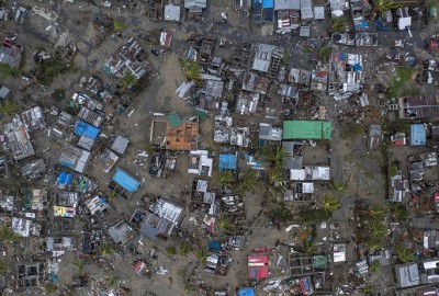 epaselect epa07447948 A handout photo made available by CARE, an international humanitarian agency shows the drone footage of a general aerial view of the damaged Praia Nova Village, after Cyclone Idai made landfall in Sofala Province, Central Mozambique, 17 March 2019. (Issued on 19 March 2019). Nhamudima, is a slum that was heavily affected by the cyclone in the city of Beira ( only). Being located near the coast, this shanty town of loosely built homes were extremely vulnerable to the high winds and rain. A Category 4 Cyclone named Idai made land fall wreaking havoc knocking out power across the province and impacting every resident in Central Mozambique.  EPA/JOSH ESTEY / CARE / HANDOUT MANDATORY CREDIT: WWW.CARE.DE HANDOUT EDITORIAL USE ONLY/NO SALES